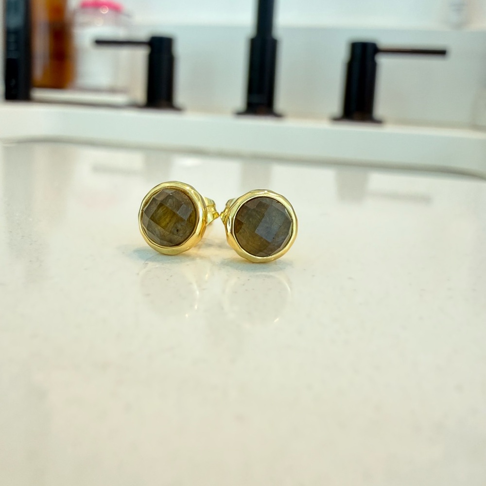 BaubleBar Gold and Gray Earrings